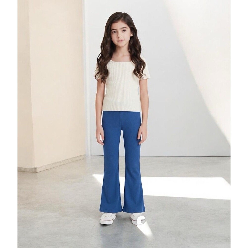 NWT Girls Pull On Denim Flare Blue Jeans Size 6 Years Boho Little Trendsetter - Picture 2 of 16